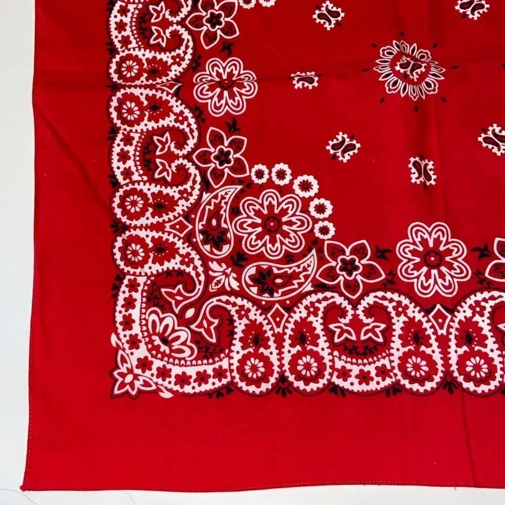 Classic Red Paisley Bandana Style Vintage Size Approximately 25X25